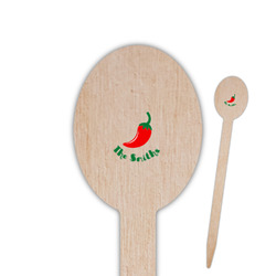 Chili Peppers Oval Wooden Food Picks - Double Sided (Personalized)
