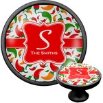 Colored Peppers Cabinet Knob (Black) (Personalized)