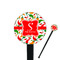 Colored Peppers Black Plastic 7" Stir Stick - Round - Closeup