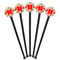 Colored Peppers Black Plastic 7" Stir Stick - Round - Fan View