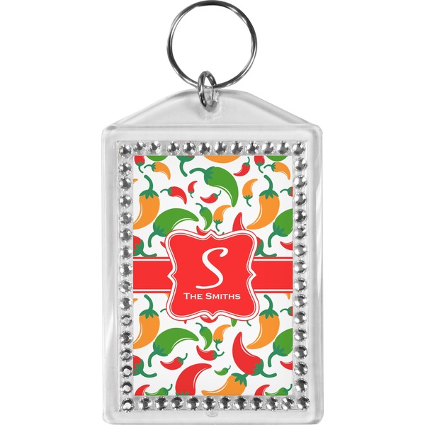 Custom Colored Peppers Bling Keychain (Personalized)