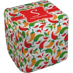 Colored Peppers Cube Pouf Ottoman - 18" (Personalized)