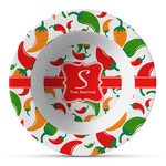 Colored Peppers Plastic Bowl - Microwave Safe - Composite Polymer (Personalized)