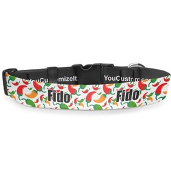 Colored Peppers Deluxe Dog Collar - Extra Large (16" to 27") (Personalized)