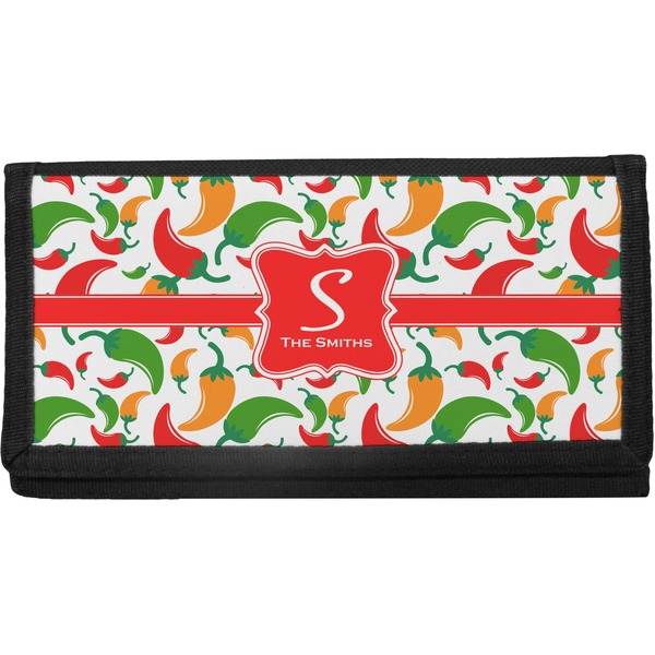 Custom Colored Peppers Canvas Checkbook Cover (Personalized)