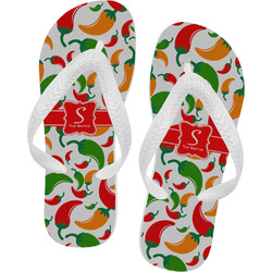 Colored Peppers Flip Flops - Large (Personalized)