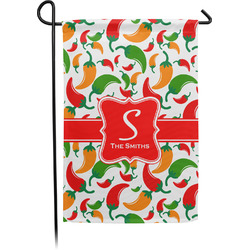 Colored Peppers Small Garden Flag - Single Sided w/ Name and Initial
