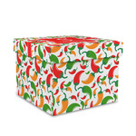 Colored Peppers Gift Box with Lid - Canvas Wrapped - Medium (Personalized)