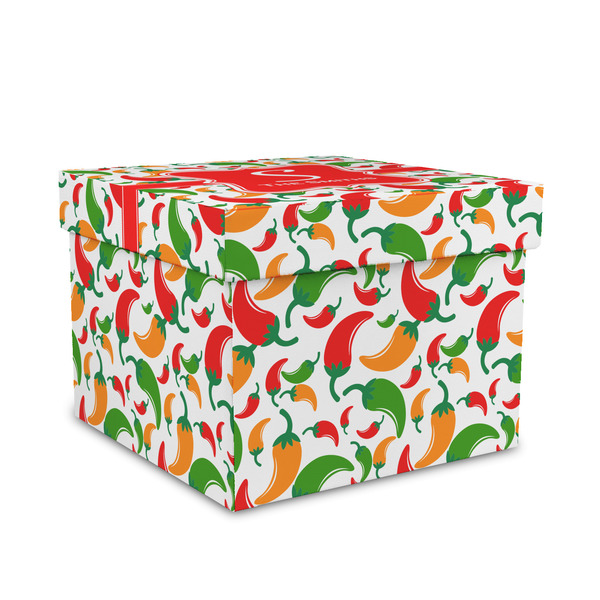 Custom Colored Peppers Gift Box with Lid - Canvas Wrapped - Medium (Personalized)