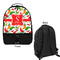 Colored Peppers Large Backpack - Black - Front & Back View