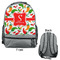 Colored Peppers Large Backpack - Gray - Front & Back View