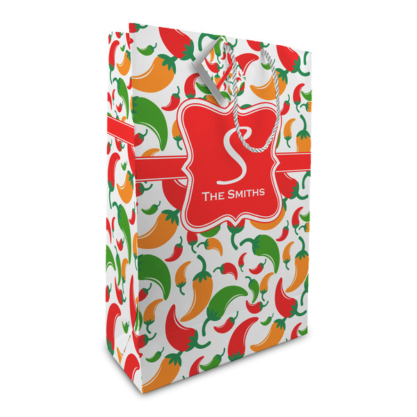 Custom Colored Peppers Large Gift Bag (Personalized)