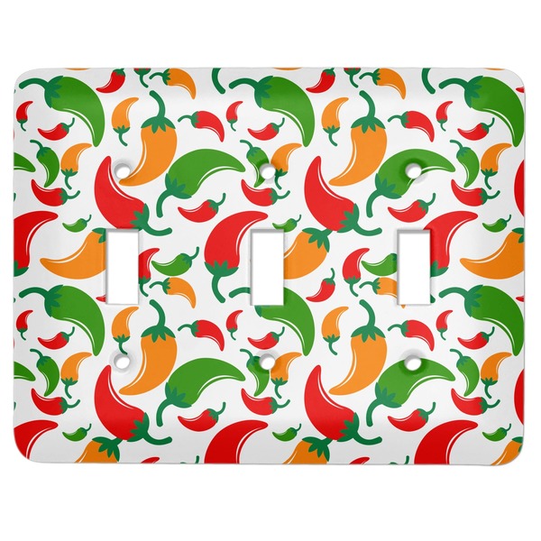 Custom Colored Peppers Light Switch Cover (3 Toggle Plate)