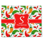 Colored Peppers Single-Sided Linen Placemat - Single w/ Name and Initial