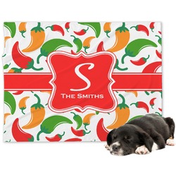 Colored Peppers Dog Blanket - Large (Personalized)
