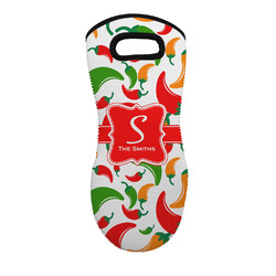Colored Peppers Neoprene Oven Mitt - Single w/ Name and Initial