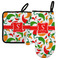 Colored Peppers Neoprene Oven Mitt and Pot Holder Set - Left