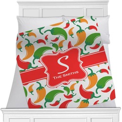 Colored Peppers Minky Blanket - Twin / Full - 80"x60" - Double Sided (Personalized)