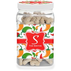 Colored Peppers Dog Treat Jar (Personalized)