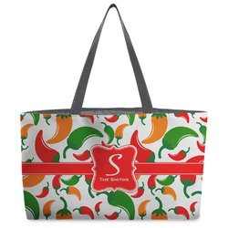 Colored Peppers Beach Totes Bag - w/ Black Handles (Personalized)