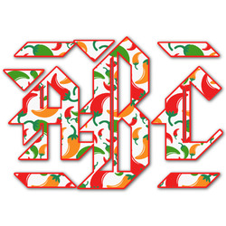Colored Peppers Monogram Decal - Medium (Personalized)
