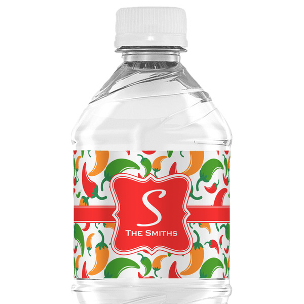Custom Colored Peppers Water Bottle Labels - Custom Sized (Personalized)