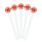 Colored Peppers White Plastic 7" Stir Stick - Round - Fan View