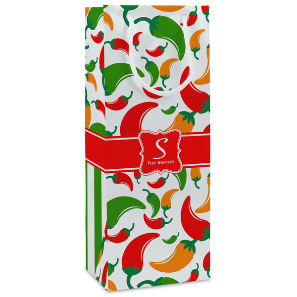 Custom Colored Peppers Wine Gift Bags - Gloss (Personalized)
