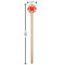 Colored Peppers Wooden 7.5" Stir Stick - Round - Dimensions