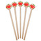 Colored Peppers Wooden 7.5" Stir Stick - Round - Fan View