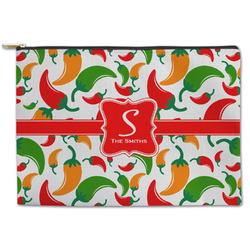 Colored Peppers Zipper Pouch - Large - 12.5"x8.5" (Personalized)