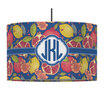 Pomegranates & Lemons 12" Drum Pendant Lamp - Fabric (Personalized)