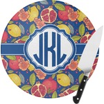 Pomegranates & Lemons Round Glass Cutting Board - Small (Personalized)