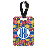 Pomegranates & Lemons Metal Luggage Tag w/ Monogram