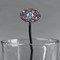 Pomegranates & Lemons Black Plastic 7" Stir Stick - Oval - Main