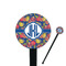 Pomegranates & Lemons Black Plastic 7" Stir Stick - Round - Closeup