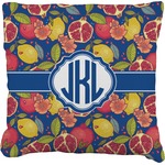 Pomegranates & Lemons Faux-Linen Throw Pillow 16" (Personalized)