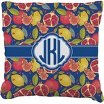 Pomegranates & Lemons Faux-Linen Throw Pillow 26" (Personalized)