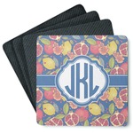 Pomegranates & Lemons Square Rubber Backed Coasters - Set of 4 (Personalized)