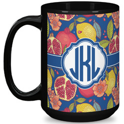 Pomegranates & Lemons 15 Oz Coffee Mug - Black (Personalized)