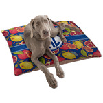 Pomegranates & Lemons Dog Bed - Large w/ Monogram