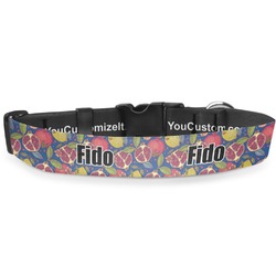 Pomegranates & Lemons Deluxe Dog Collar - Small (8.5" to 12.5") (Personalized)
