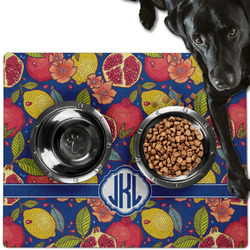 Pomegranates & Lemons Dog Food Mat - Large w/ Monogram