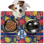 Pomegranates & Lemons Dog Food Mat - Medium w/ Monogram