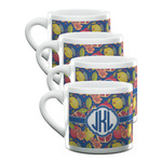 Pomegranates & Lemons Double Shot Espresso Cups - Set of 4 (Personalized)