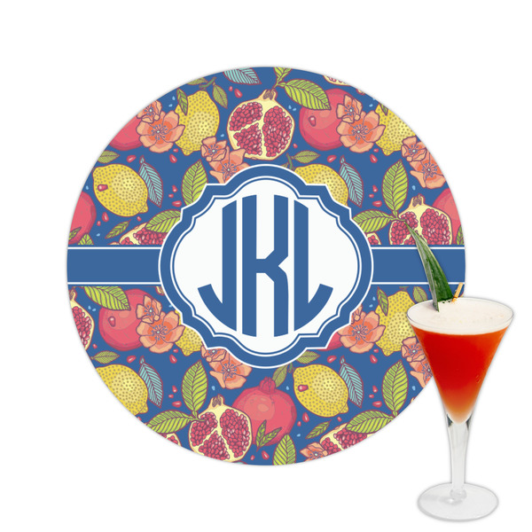 Custom Pomegranates & Lemons Printed Drink Topper -  2.5" (Personalized)