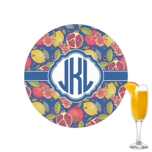 Custom Pomegranates & Lemons Printed Drink Topper - 2.15" (Personalized)