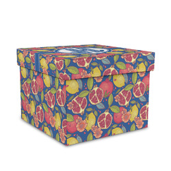 Pomegranates & Lemons Gift Box with Lid - Canvas Wrapped - Medium (Personalized)