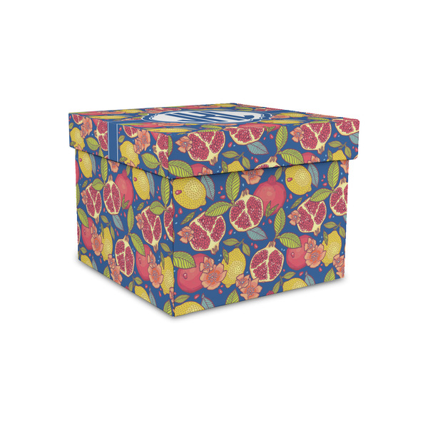 Custom Pomegranates & Lemons Gift Box with Lid - Canvas Wrapped - Small (Personalized)