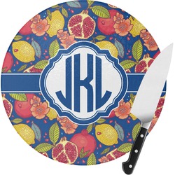 Pomegranates & Lemons Round Glass Cutting Board - Medium (Personalized)